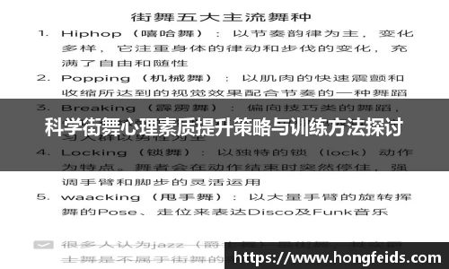 科学街舞心理素质提升策略与训练方法探讨