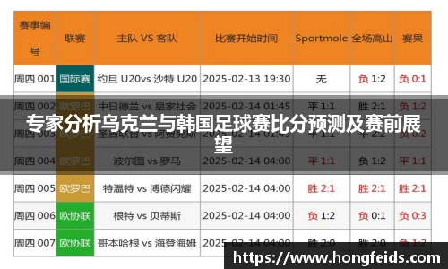 专家分析乌克兰与韩国足球赛比分预测及赛前展望